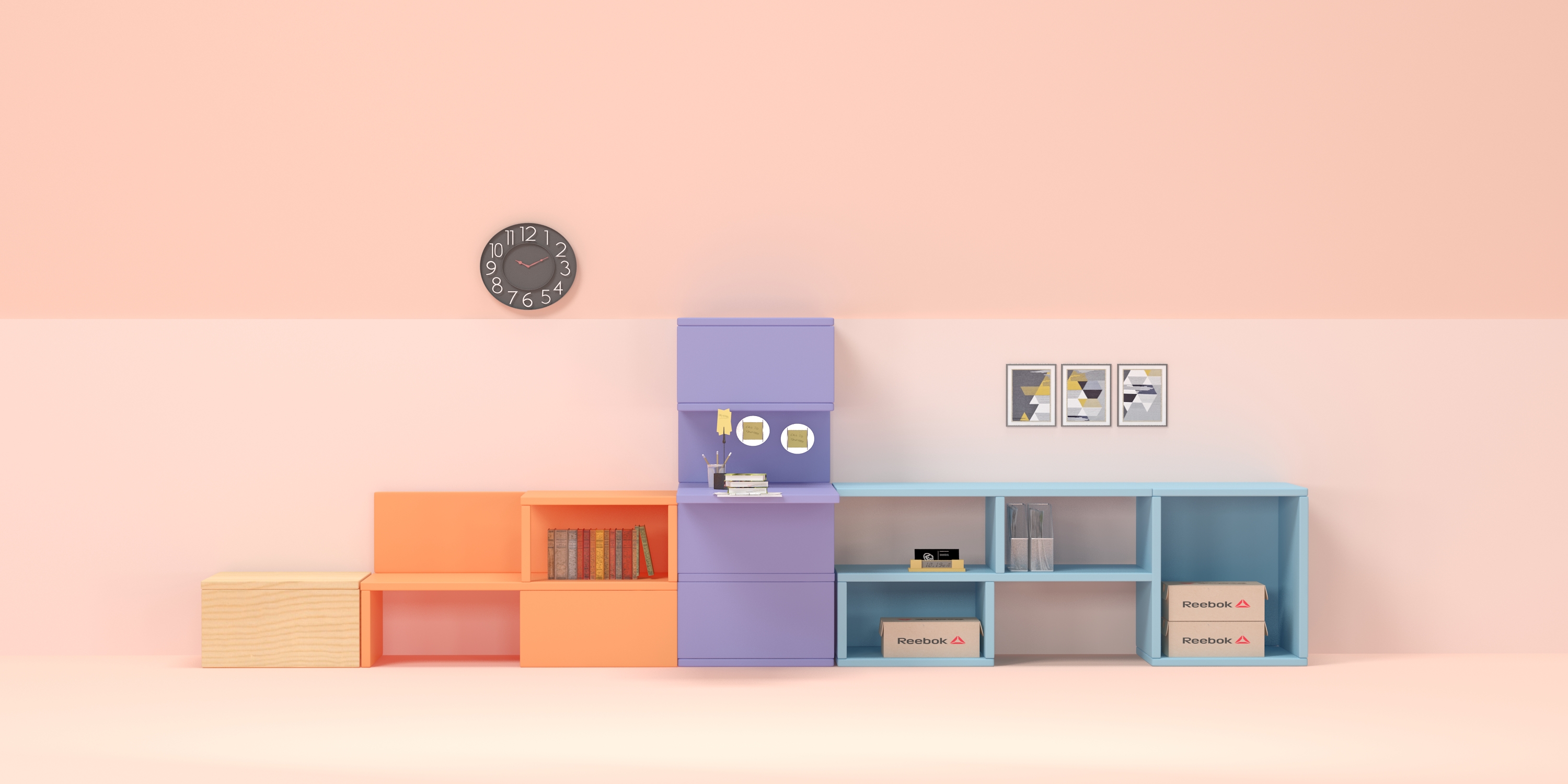 Bookcase with freely convertible mode，