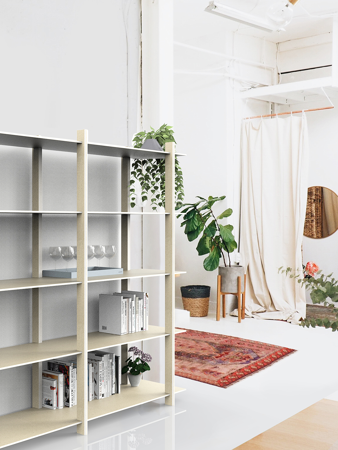 Stripe Shelf，Minimalism，Table，Stripe shelf，