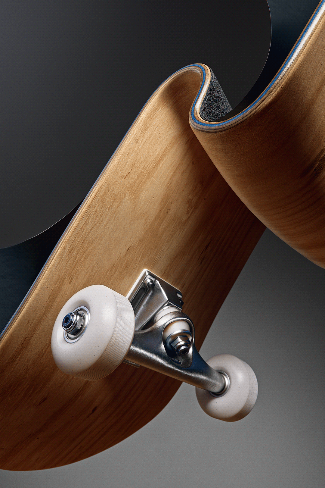 Skate，surrealistic，wooden ，cgi，