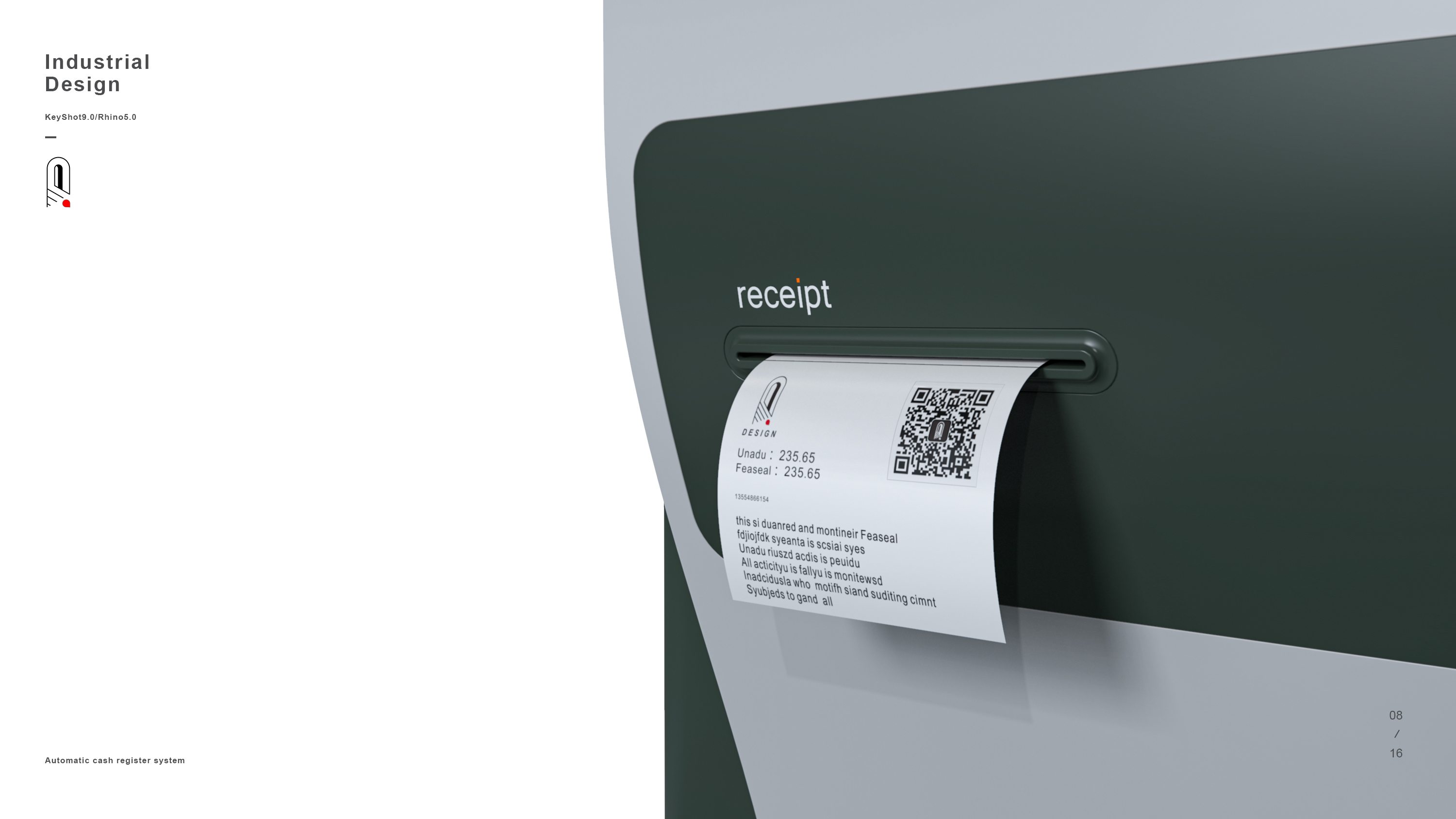 Automatic cash register，Product appearance design，industrial design，Public facilities design，Product detail design，