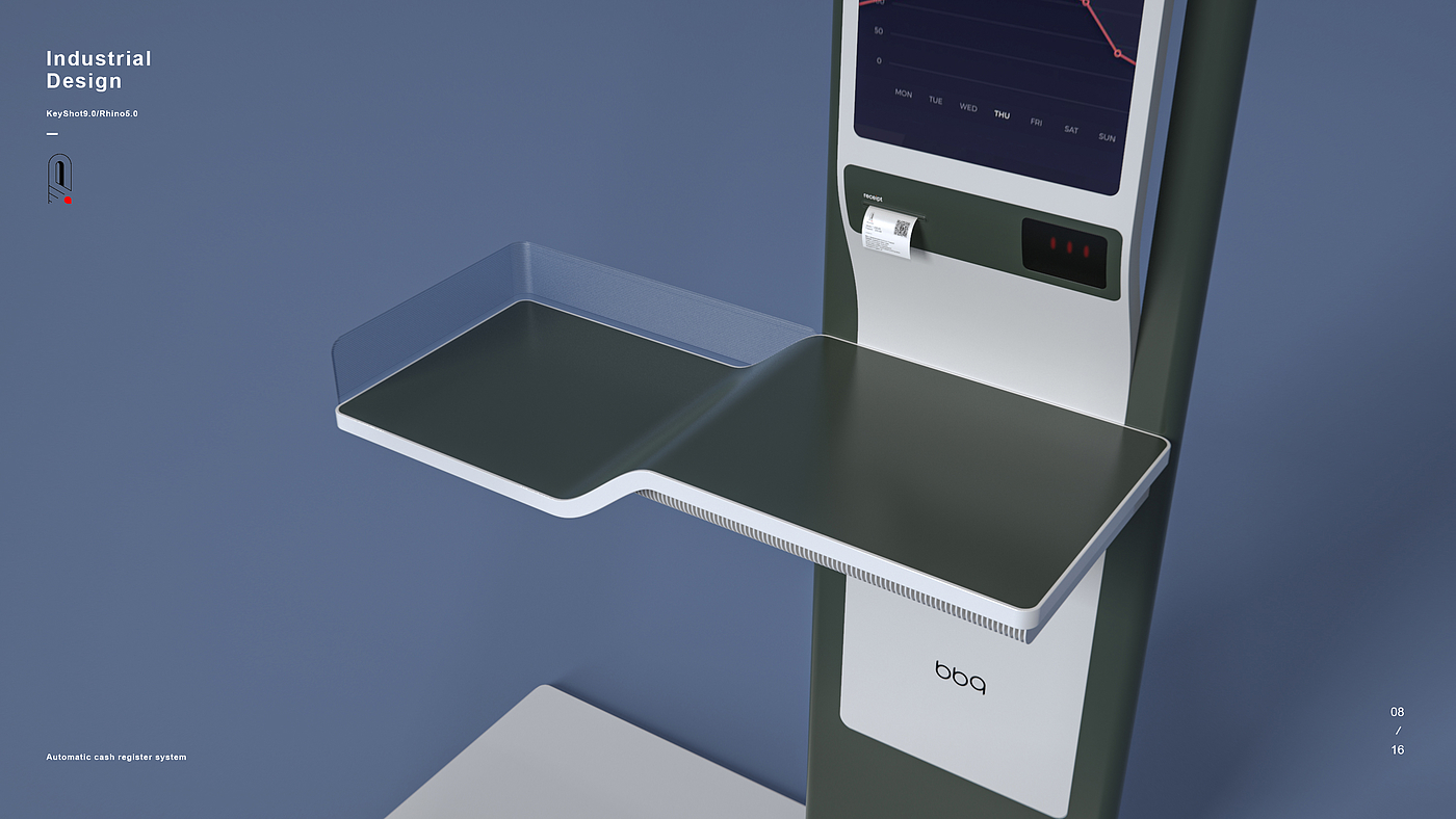 Automatic cash register，Product appearance design，industrial design，Public facilities design，Product detail design，