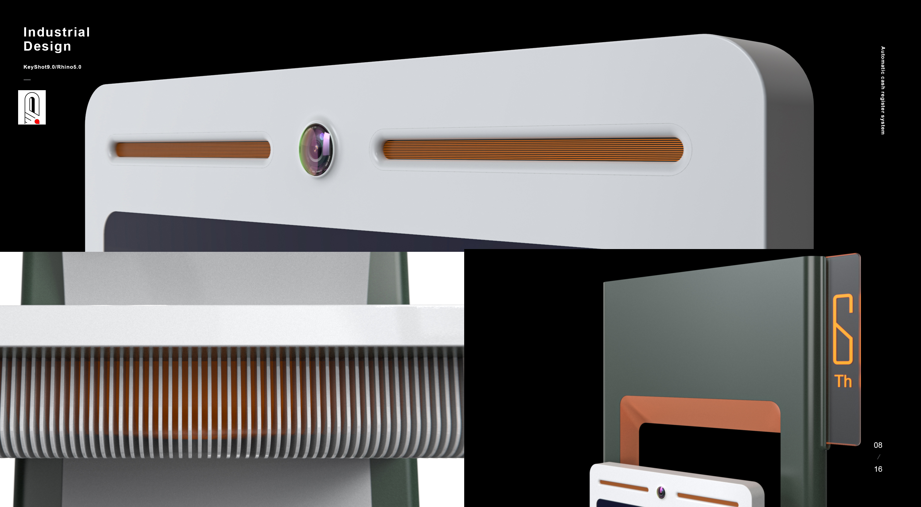 Automatic cash register，Product appearance design，industrial design，Public facilities design，Product detail design，