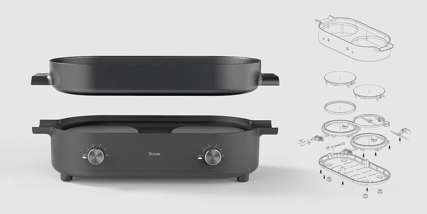 Multifunctional cooker，Electric cooker，Meanew Design，Mingrui design，pot，