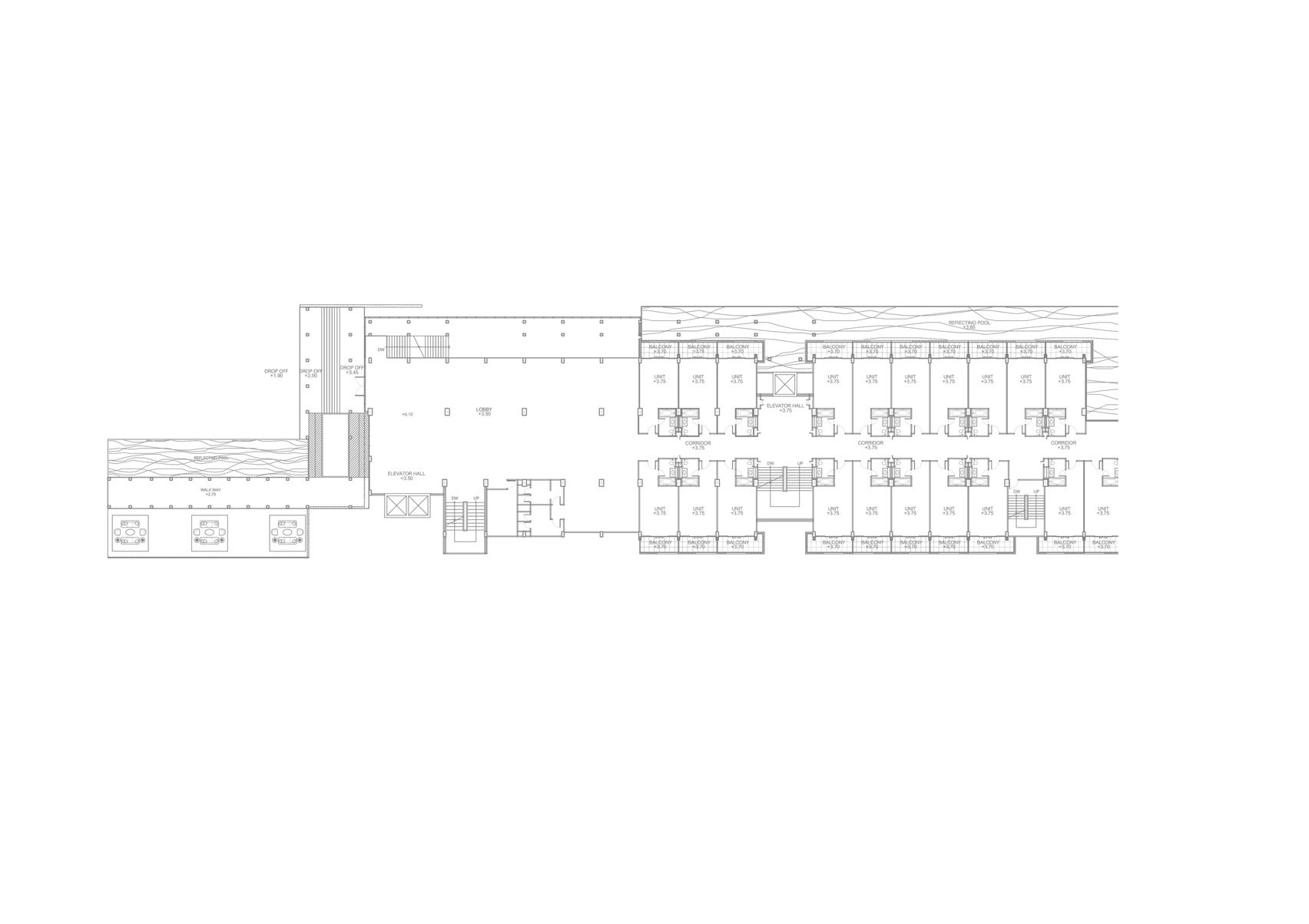 hotel，Rainproof screen，Aluminium，natural，