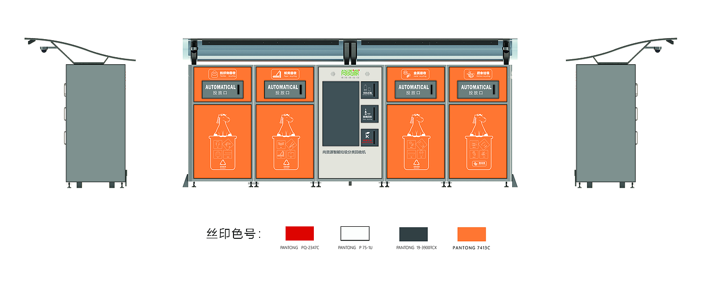垃圾分类，工业设计，钣金，垃圾桶，