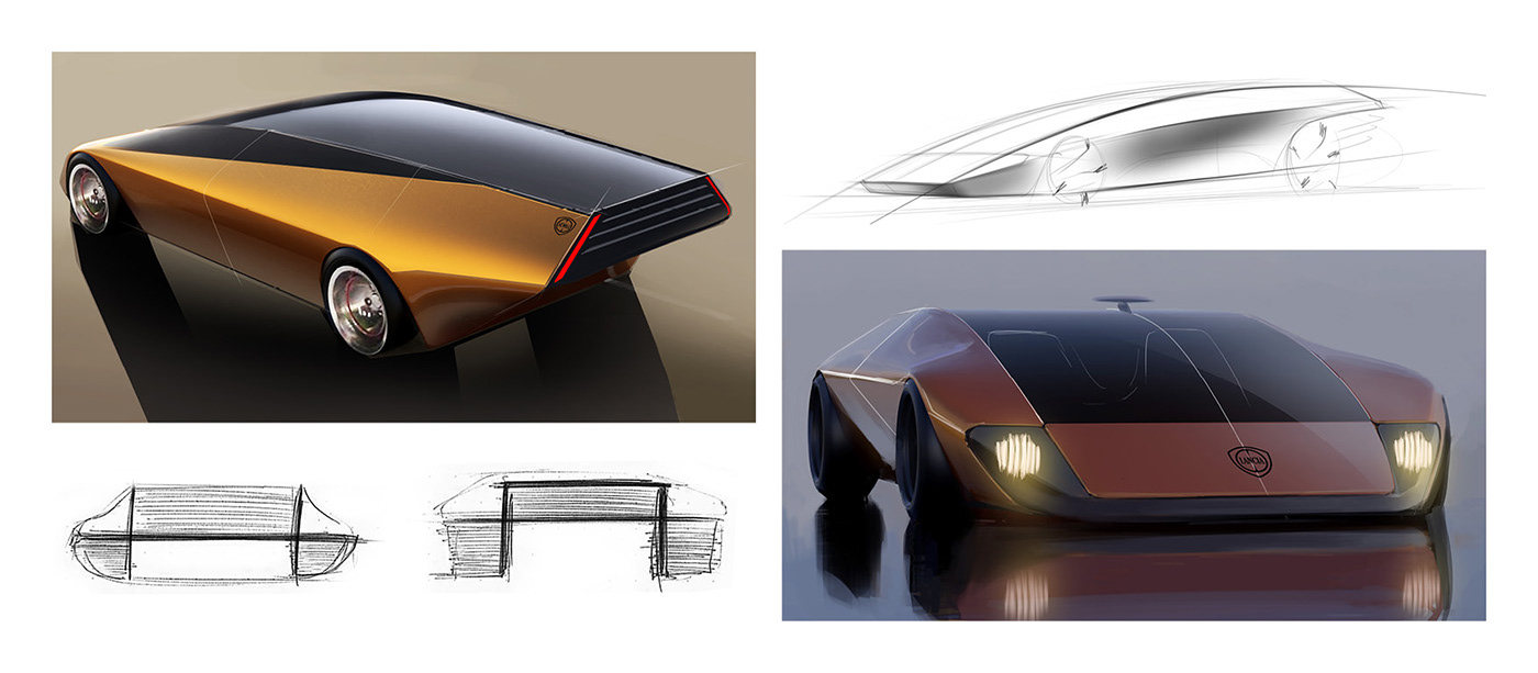 Sports car，Ferrari，concept，Digital art，