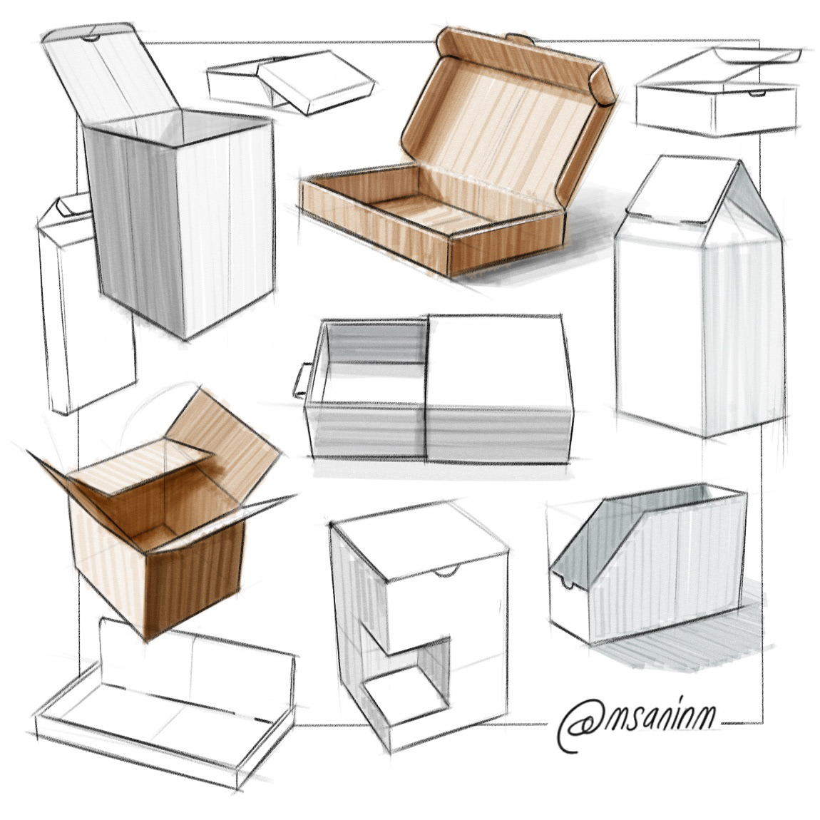 Hand drawn，Product illustration，Sketch，concept，