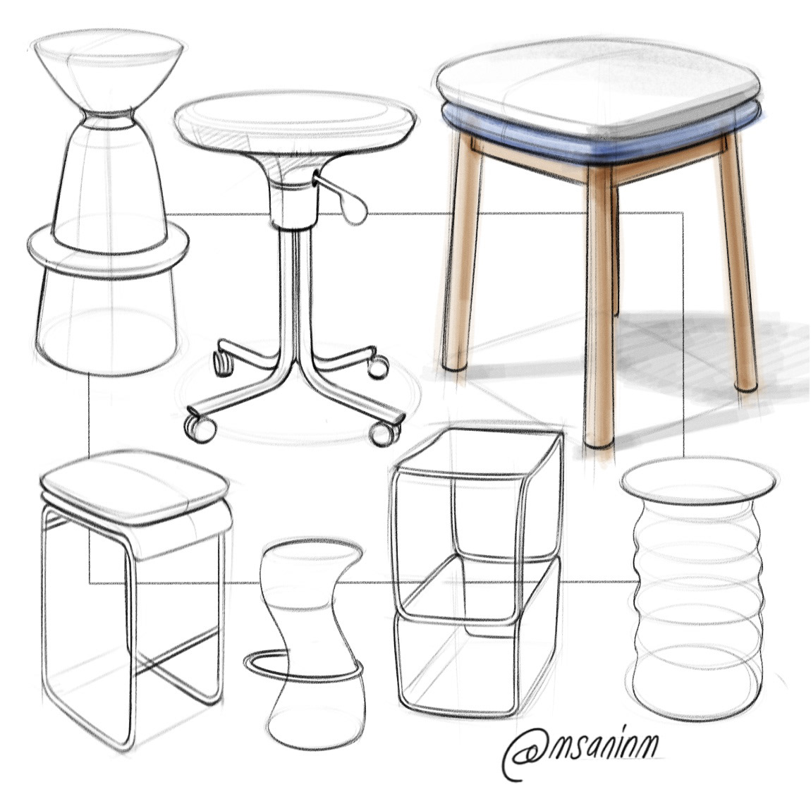 Hand drawn，Product illustration，Sketch，concept，