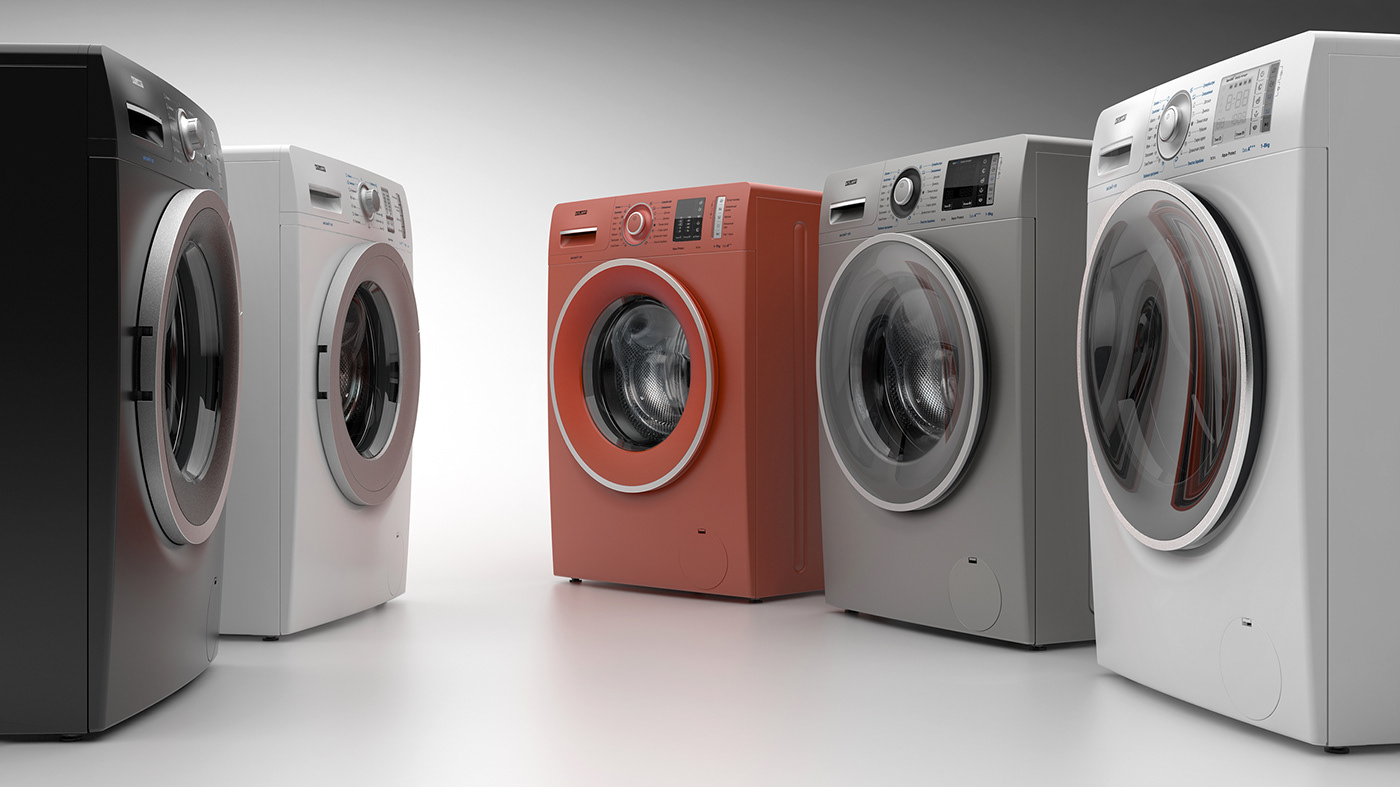 Washing machine，Render，visualization，Multicolor，