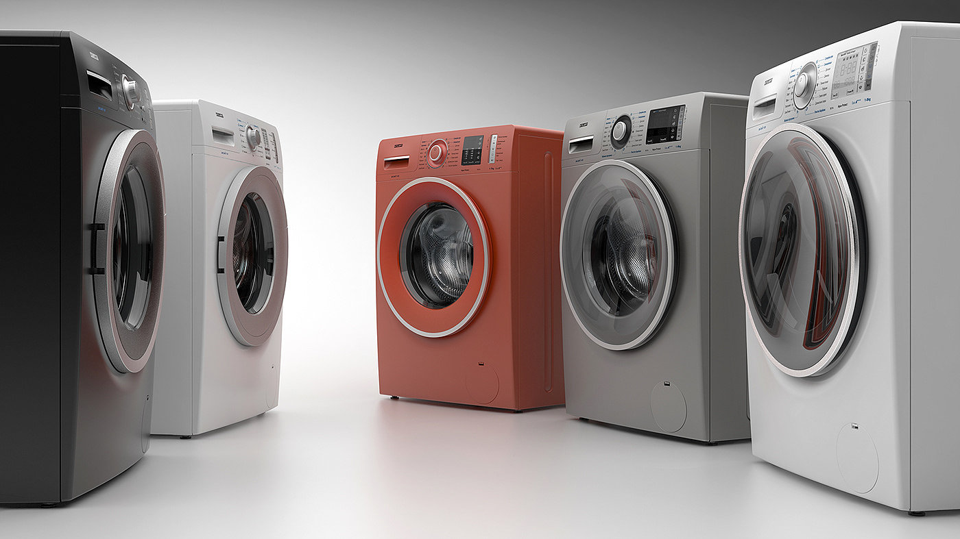 Washing machine，Render，visualization，Multicolor，