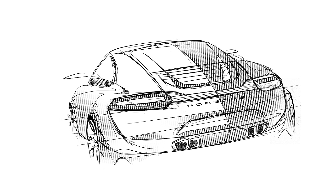 automobile，Porsche，Hand drawn，Ubee ，P O R S C H E，