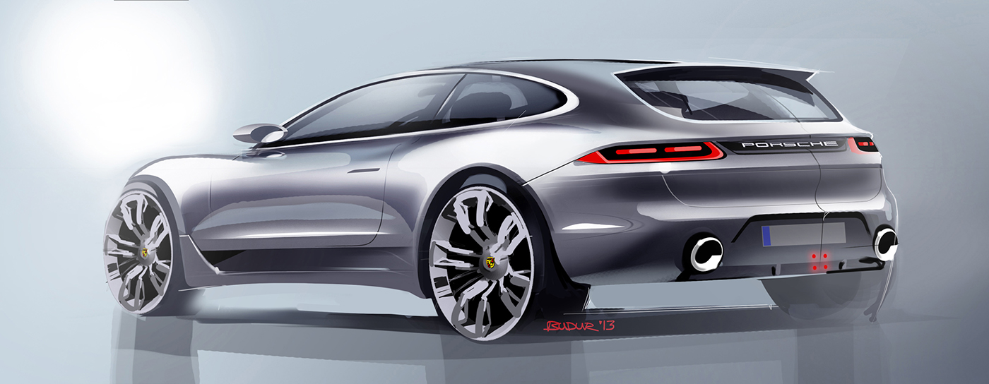 automobile，Porsche，Hand drawn，Ubee ，P O R S C H E，