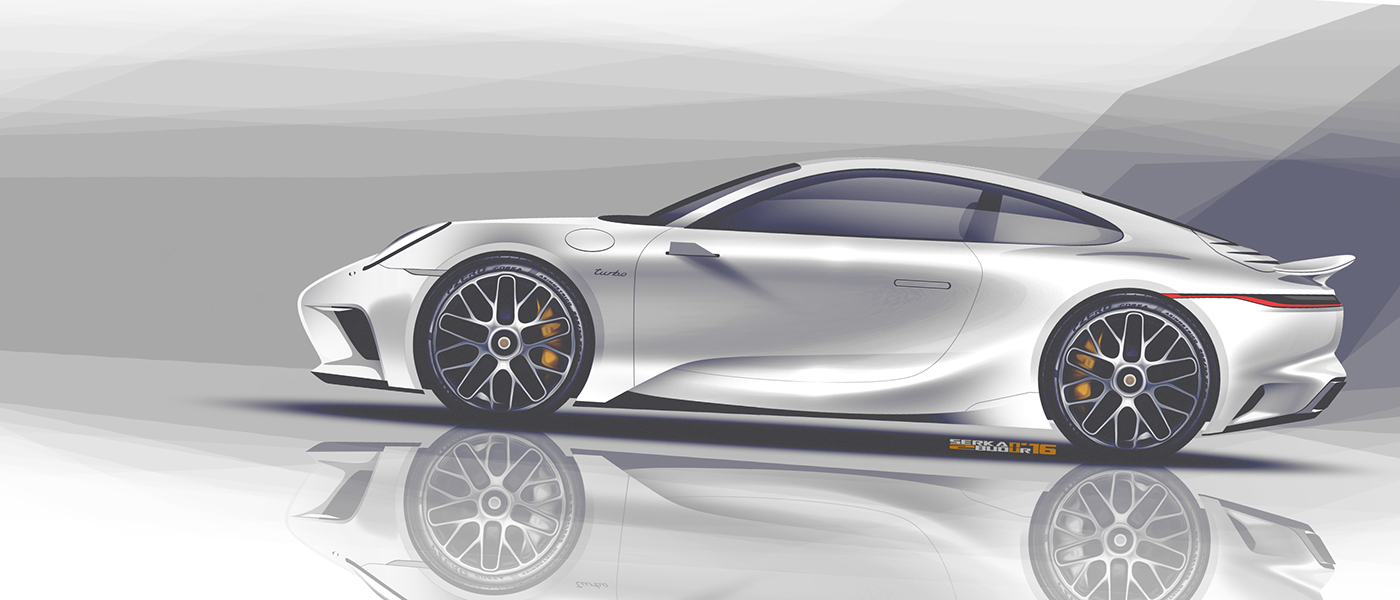 automobile，Porsche，Hand drawn，Ubee ，P O R S C H E，