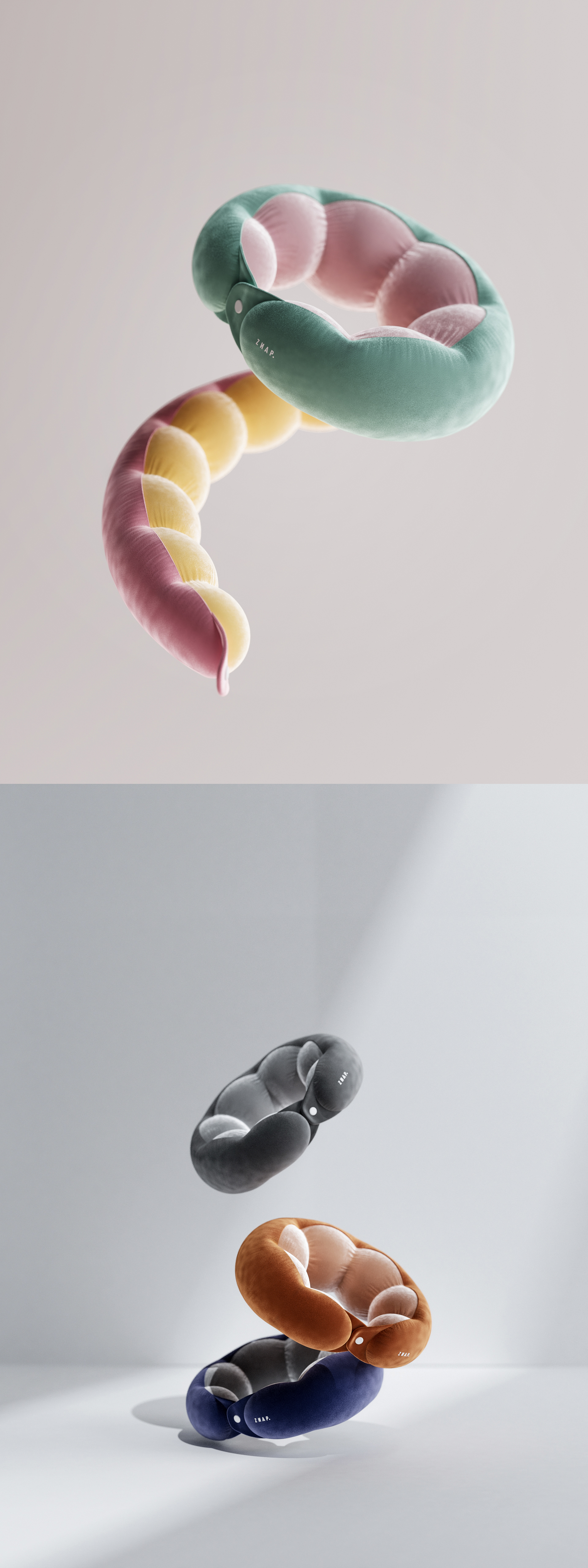 Home，Keyshot rendering，Pea pillow，U-shaped pillow，