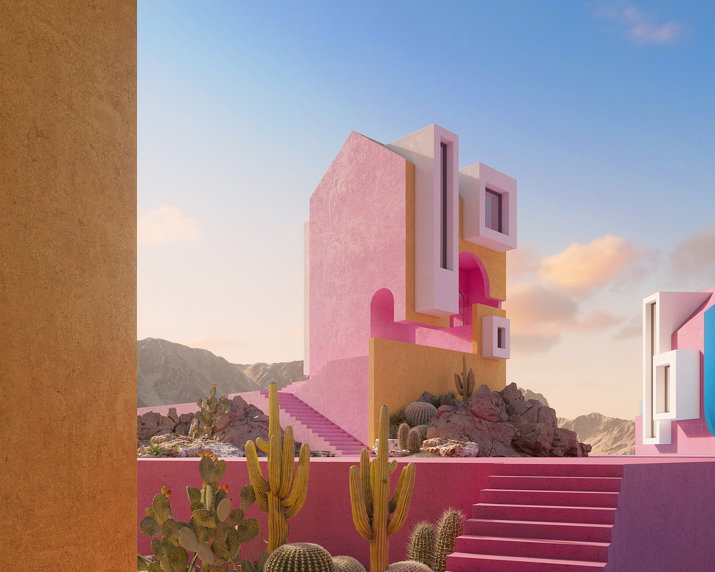community，village，fictitious，design sketch，colour，