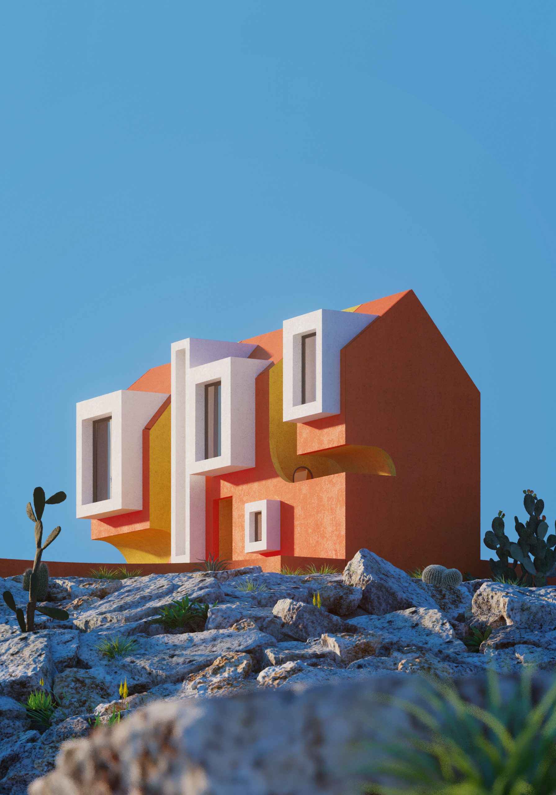 community，village，fictitious，design sketch，colour，