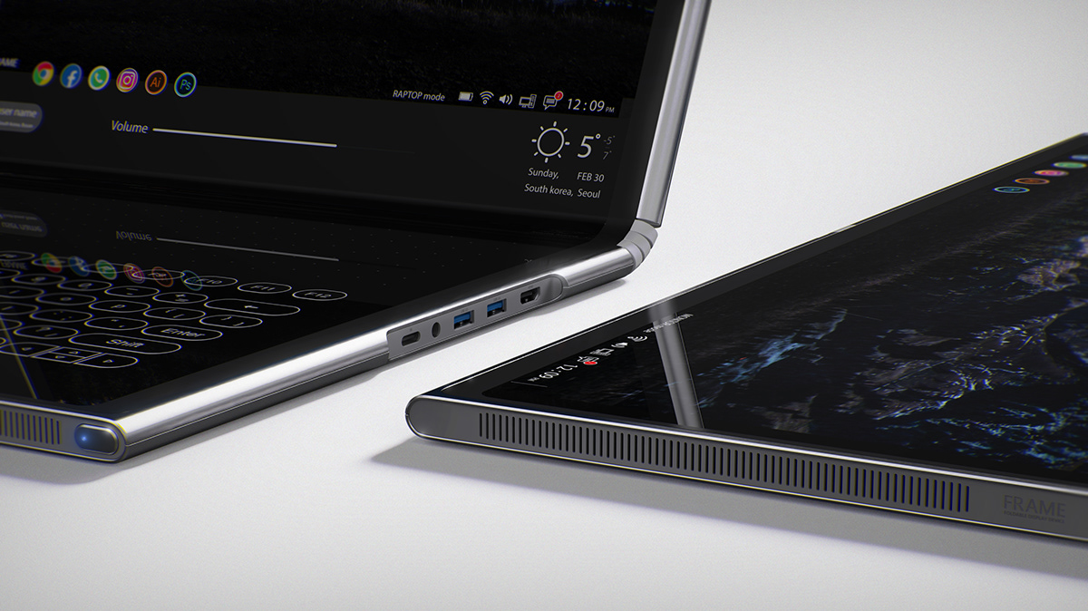 computer，Foldable，Portable，concept，