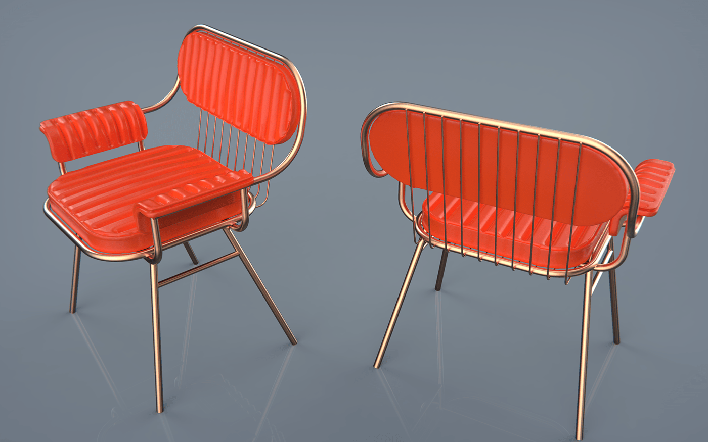 chair，Bauhaus ，Postmodernism，Copper tube，Leatherwear，