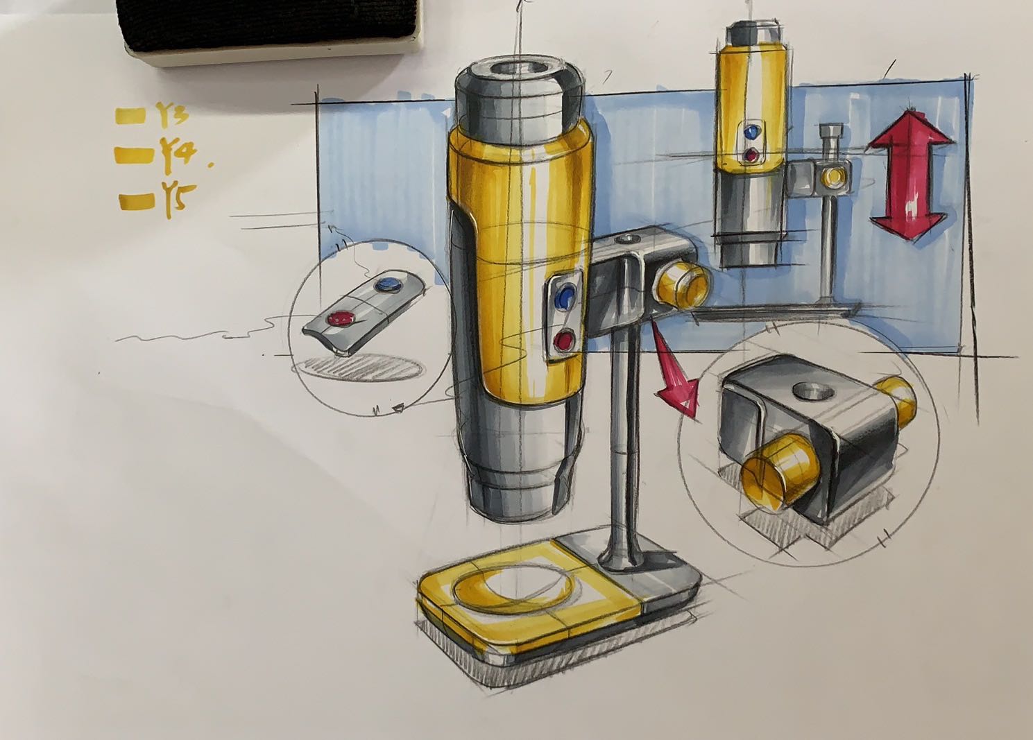 Hand drawn industrial design，