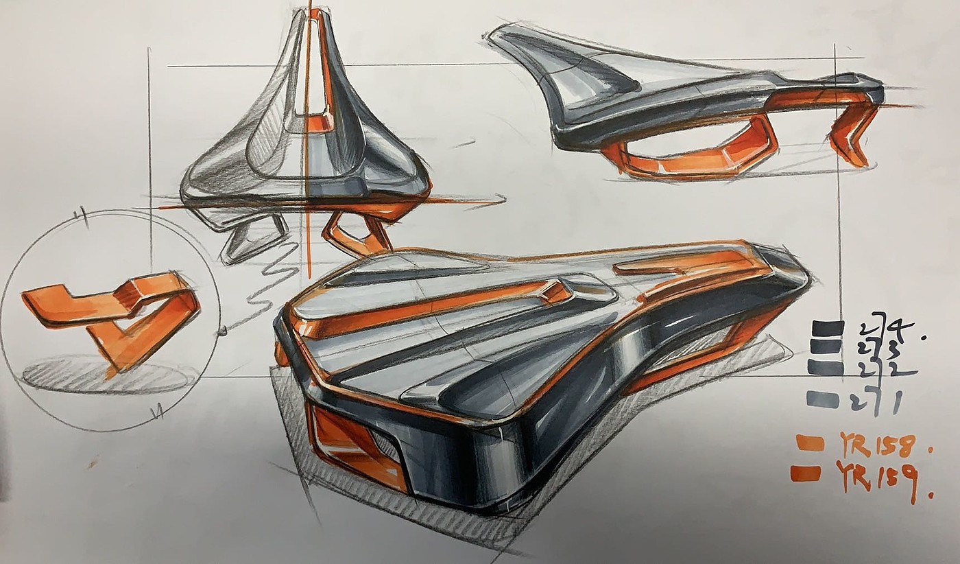Hand drawn industrial design，