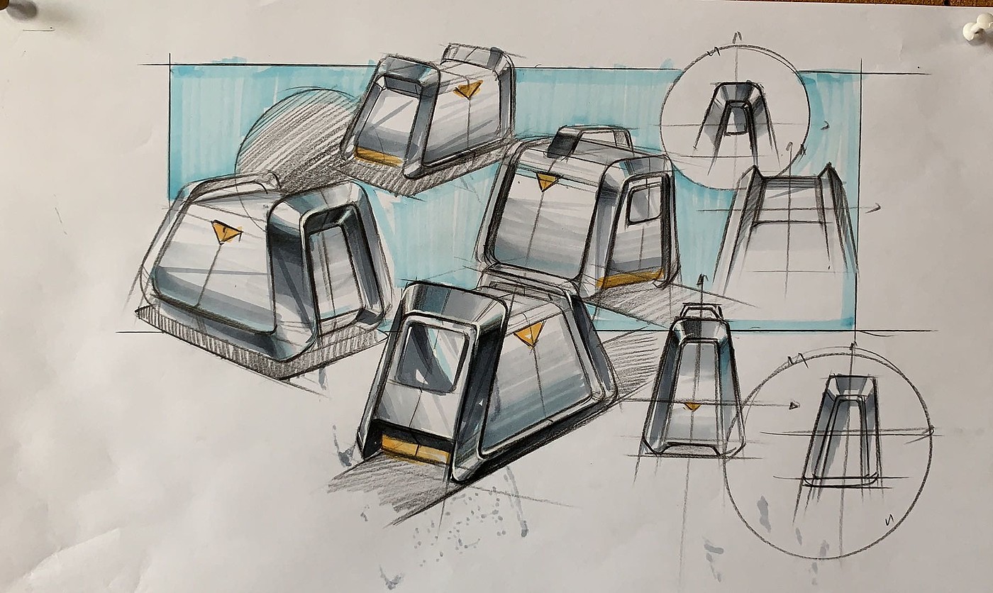 Hand drawn industrial design，