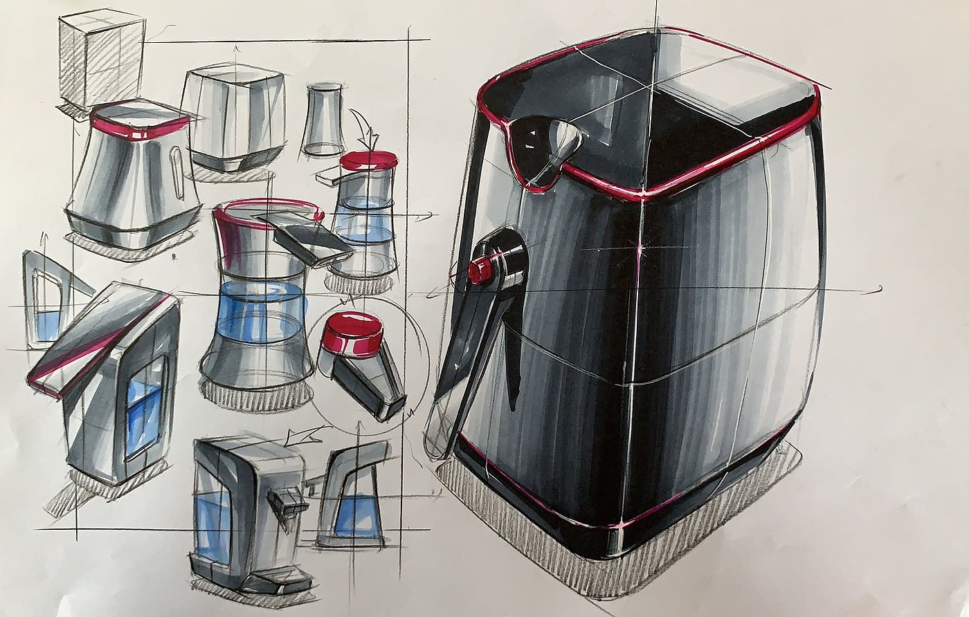 Hand drawn industrial design，