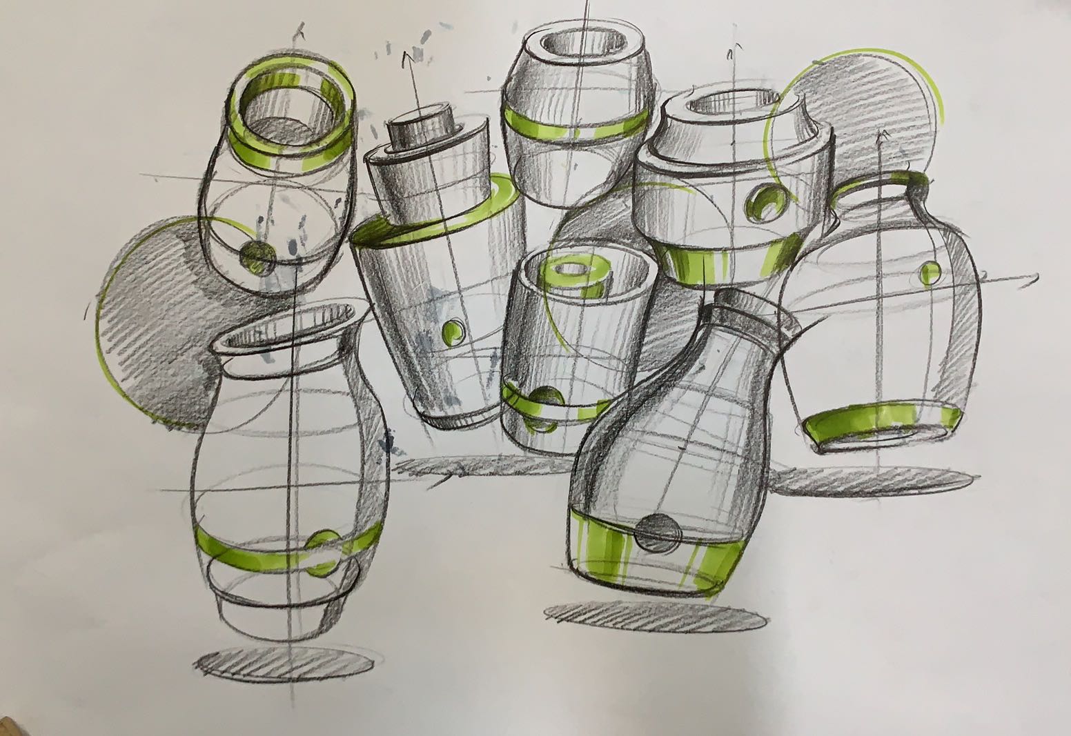 Hand drawn industrial design，