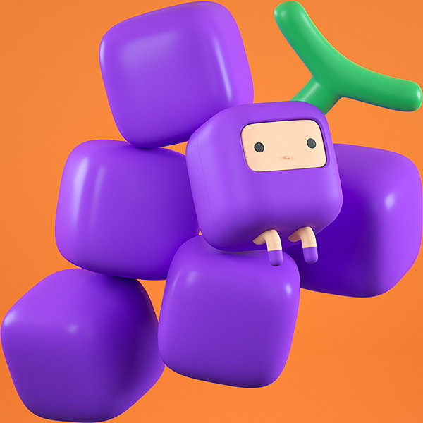 Cuub rainbow，block，Cartoon，Character design，Cube，