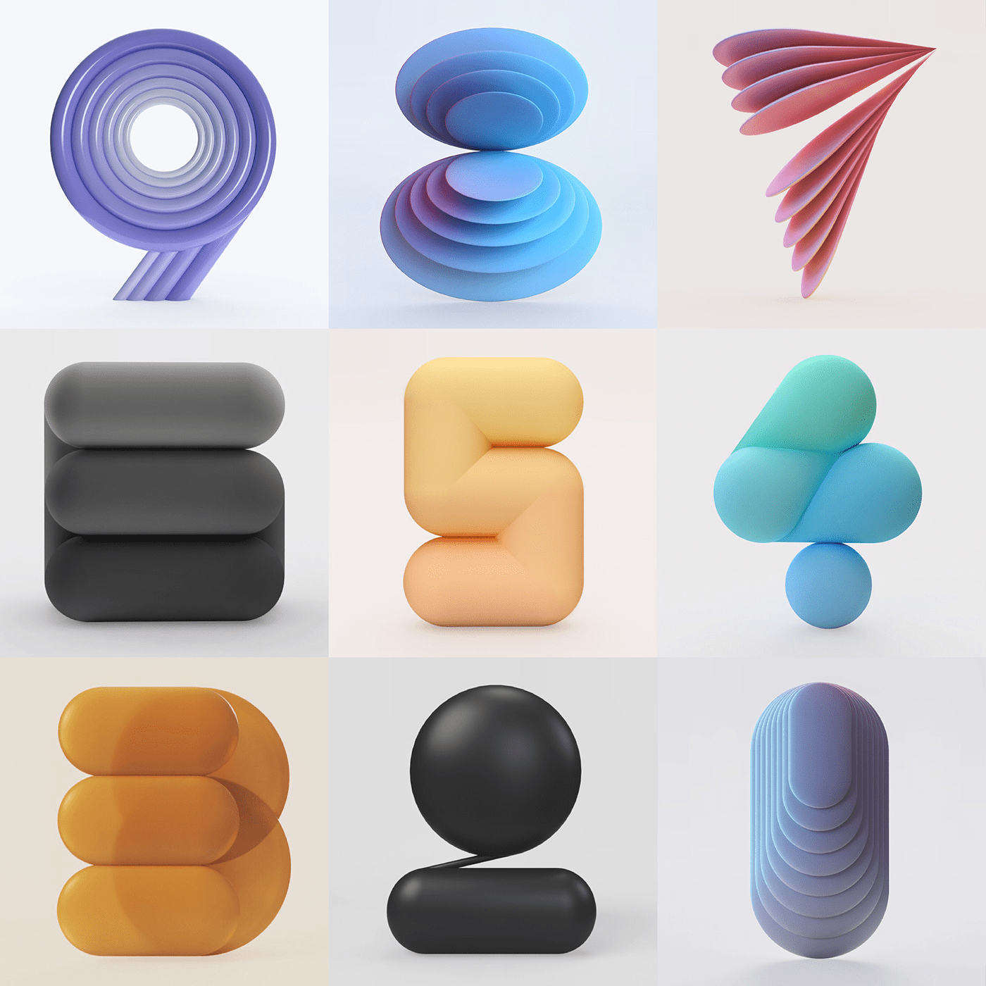 36days，latin alphabet，number，Adobe Dimension，Illustration，originality，Graphic art，