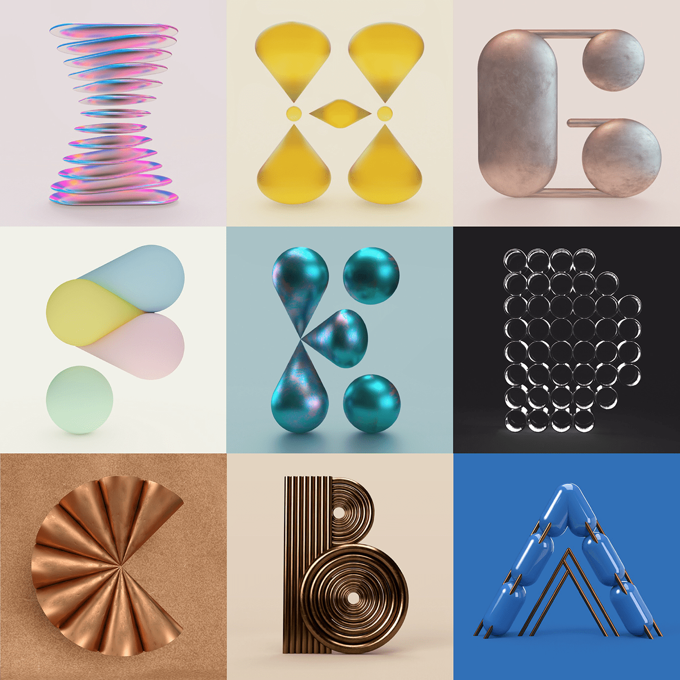 36days，latin alphabet，number，Adobe Dimension，Illustration，originality，Graphic art，