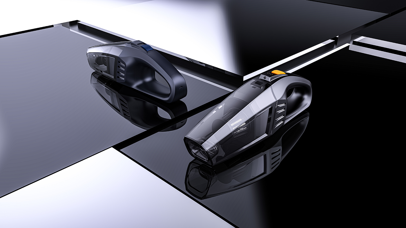 industrial design，Vehicle vacuum cleaner，hold，modeling，Render，