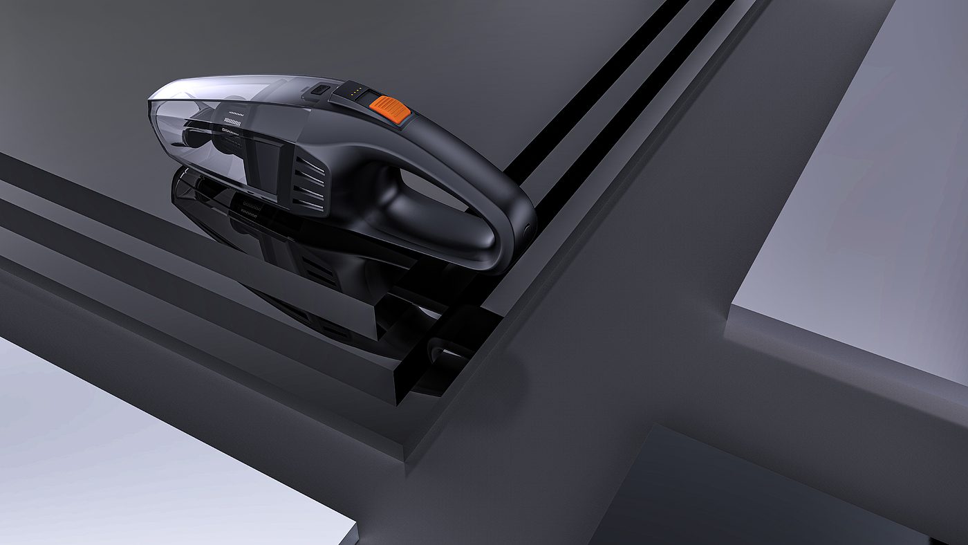 industrial design，Vehicle vacuum cleaner，hold，modeling，Render，