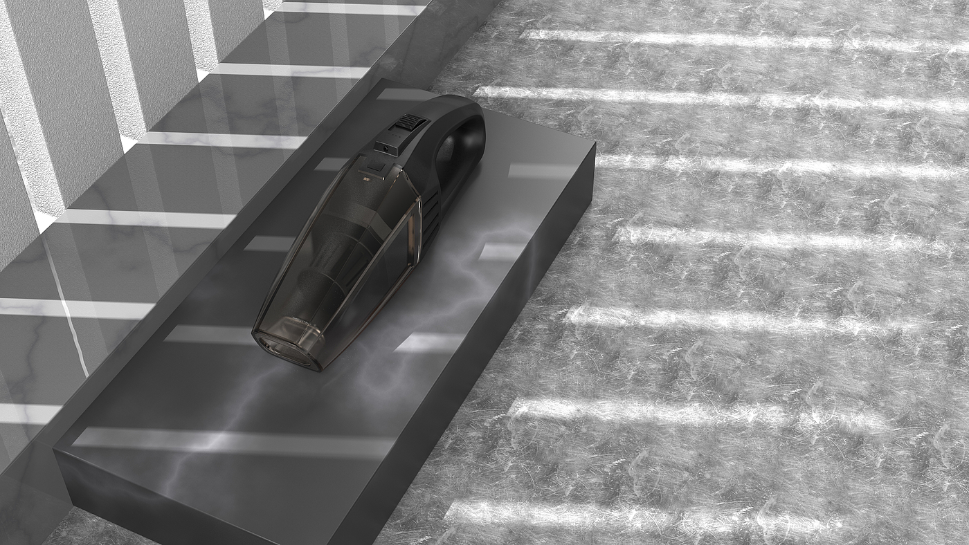 industrial design，Vehicle vacuum cleaner，hold，modeling，Render，