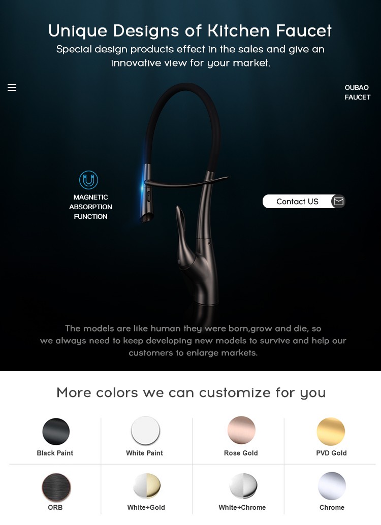 Magnetic touch kitchen faucet，