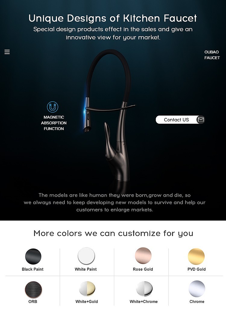 Magnetic touch kitchen faucet，