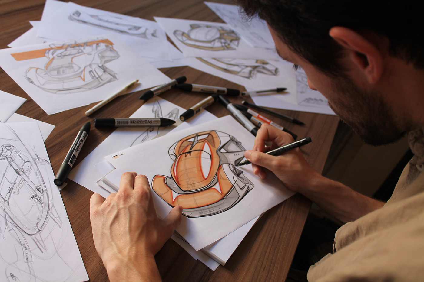 Automobile design，sketch，