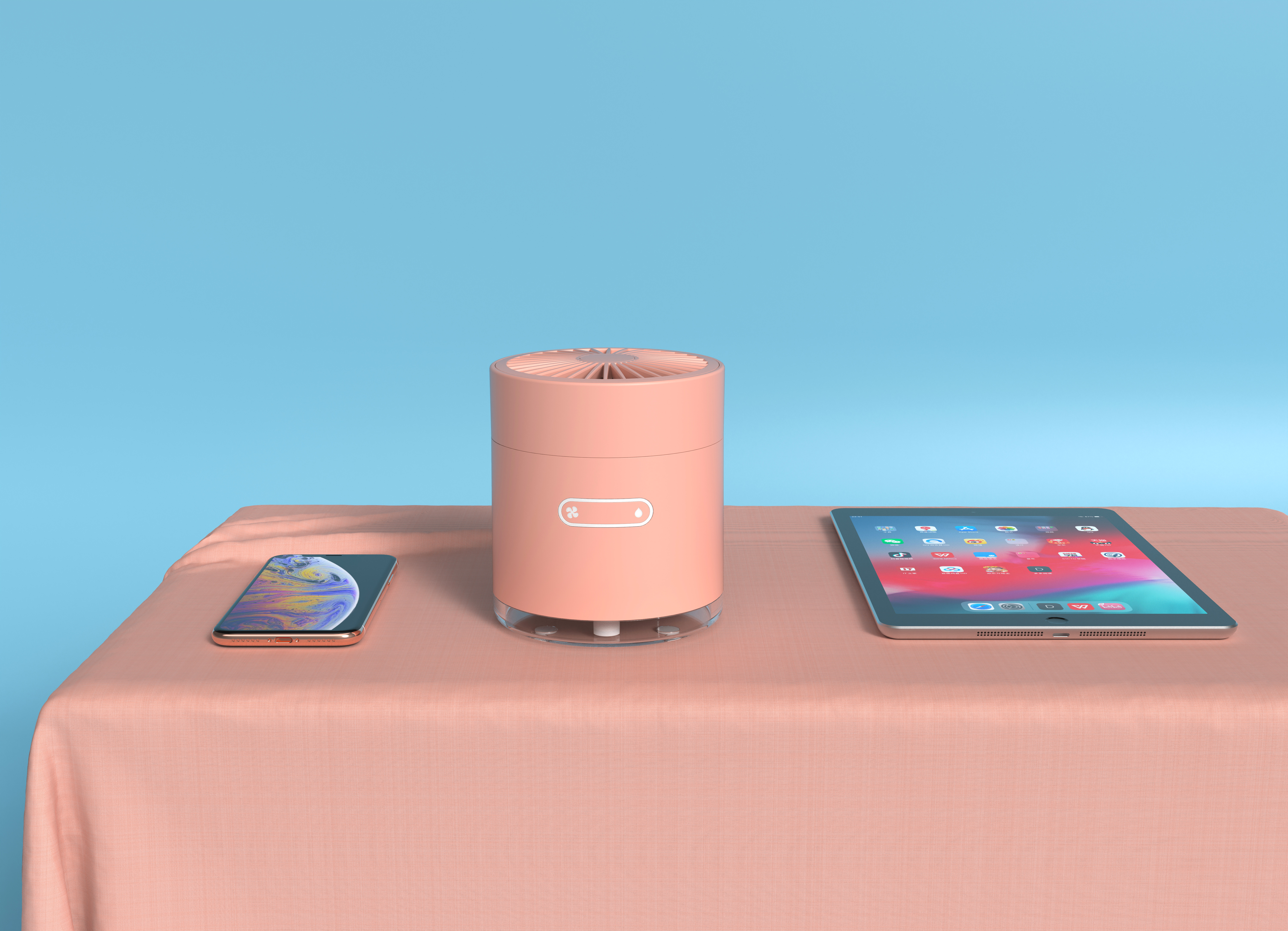 Desktop fan，Humidification and water replenishment，charge，