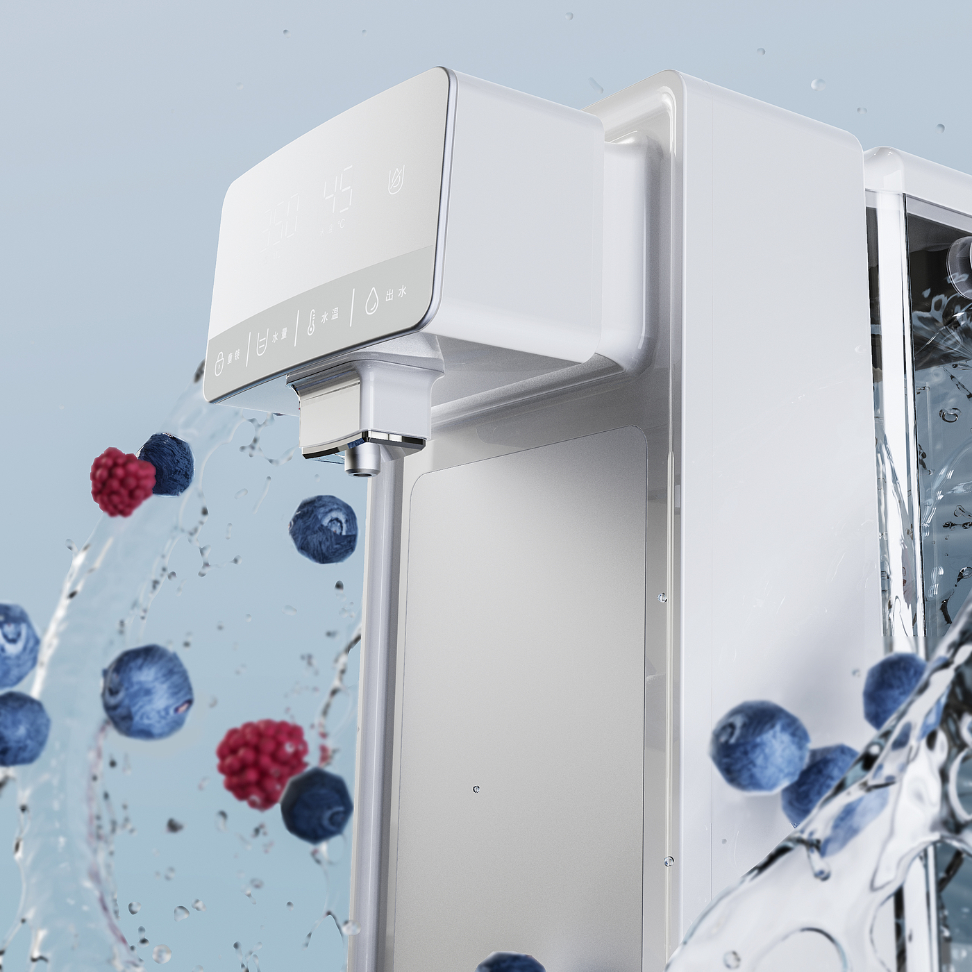 Straight drink machine，Drinking machine，Desktop installation free，Integrated drinking machine，keyshot，Nanfeng industrial design，