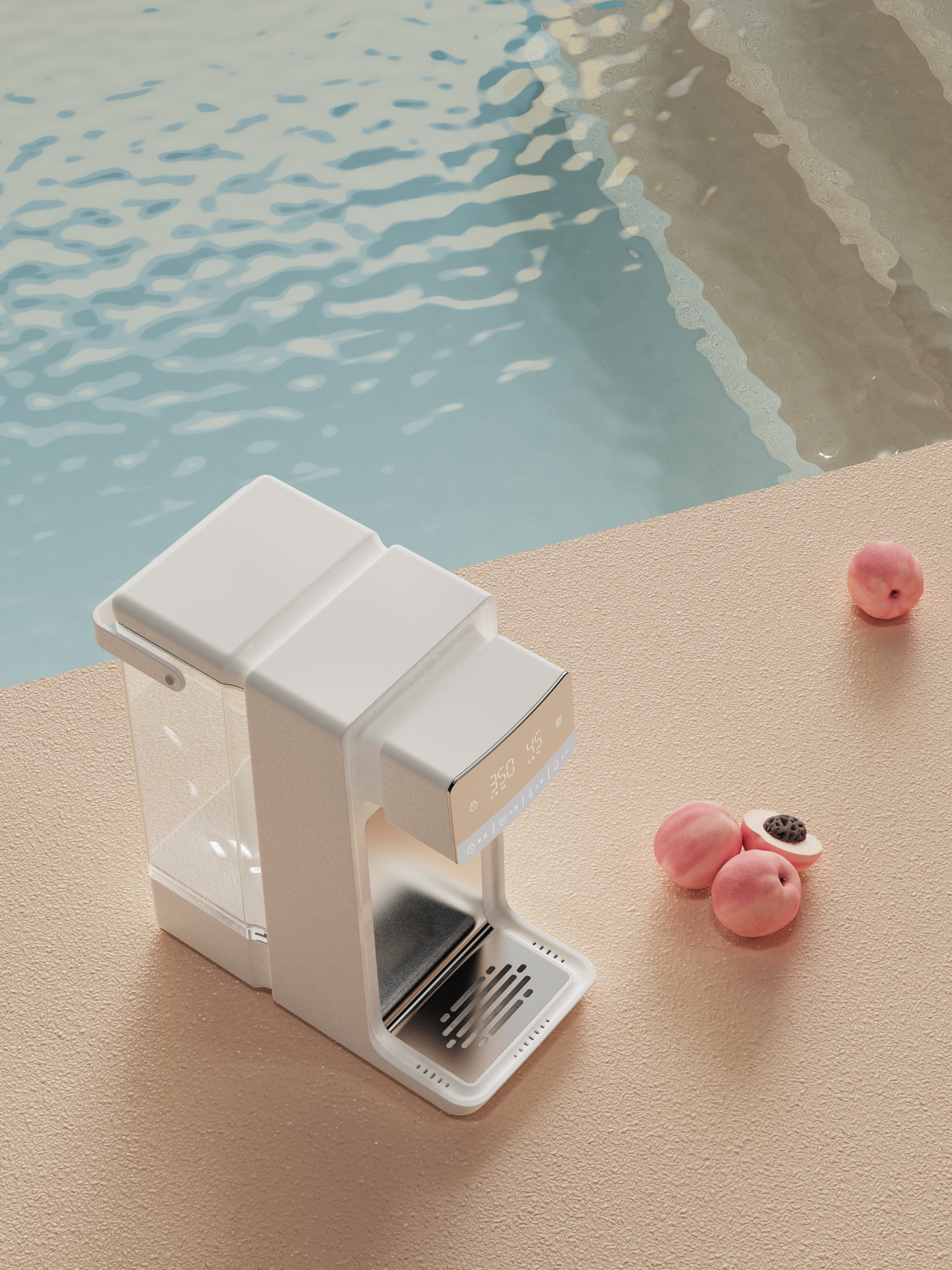 Straight drink machine，Drinking machine，Desktop installation free，Integrated drinking machine，keyshot，Nanfeng industrial design，