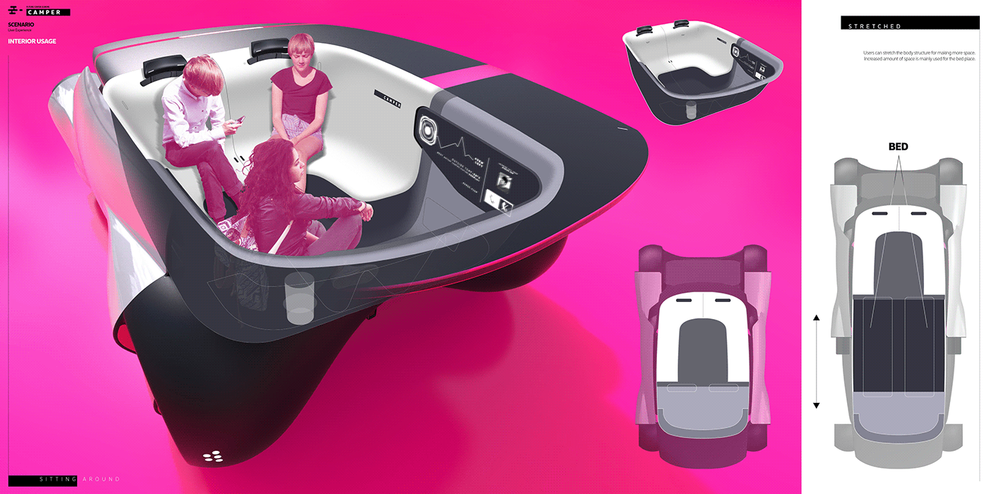 Campervan，public，sketch，transport，