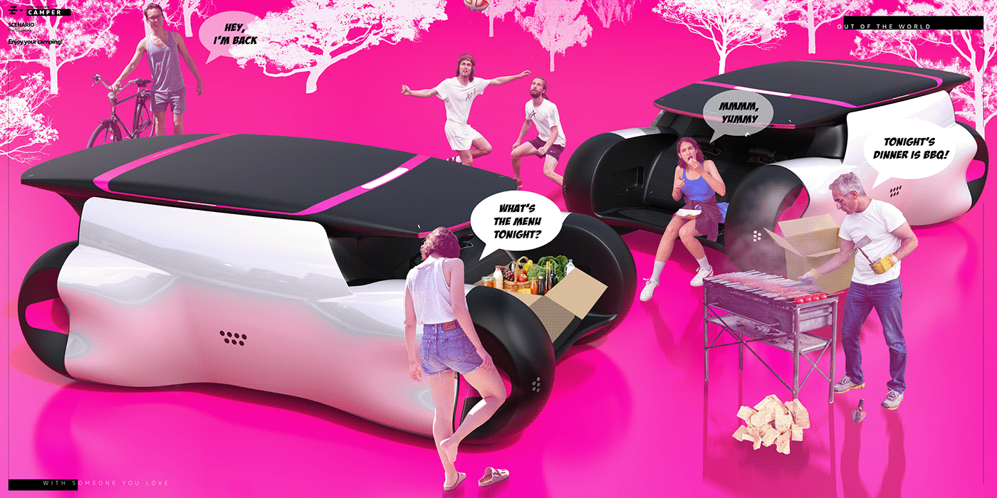 Campervan，public，sketch，transport，