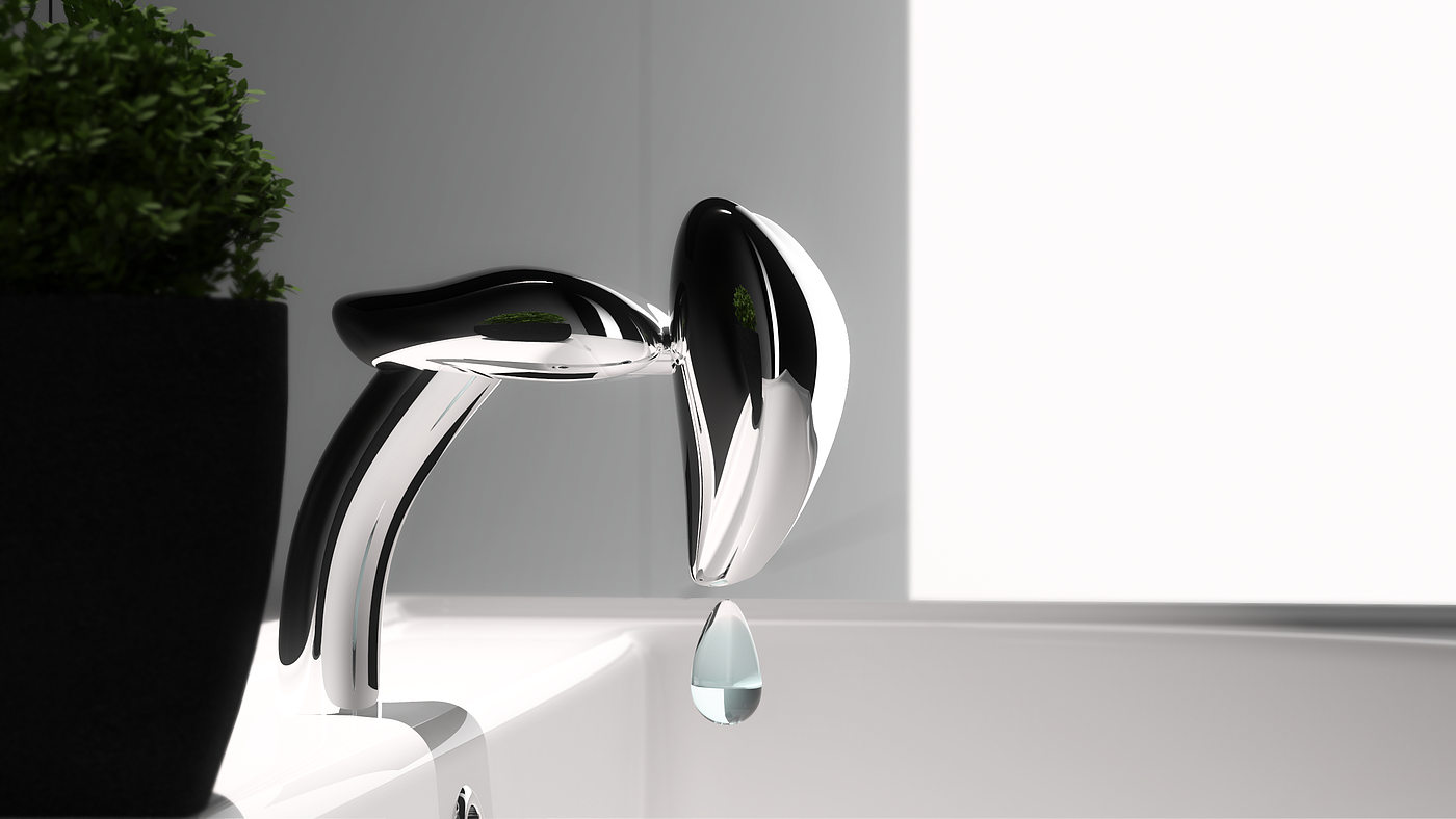 streamline，Render，water tap，high-grade，Sense of future，Simplicity，originality，