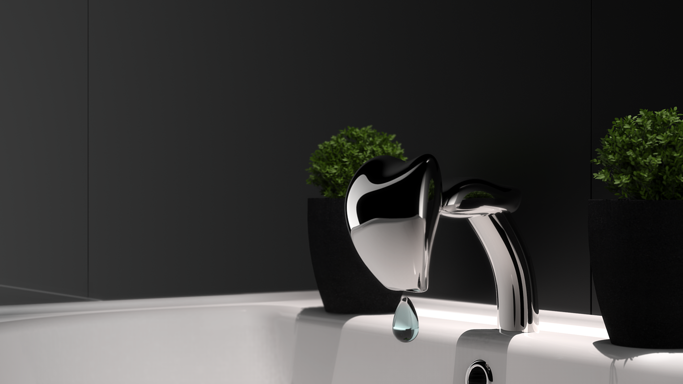 streamline，Render，water tap，high-grade，Sense of future，Simplicity，originality，