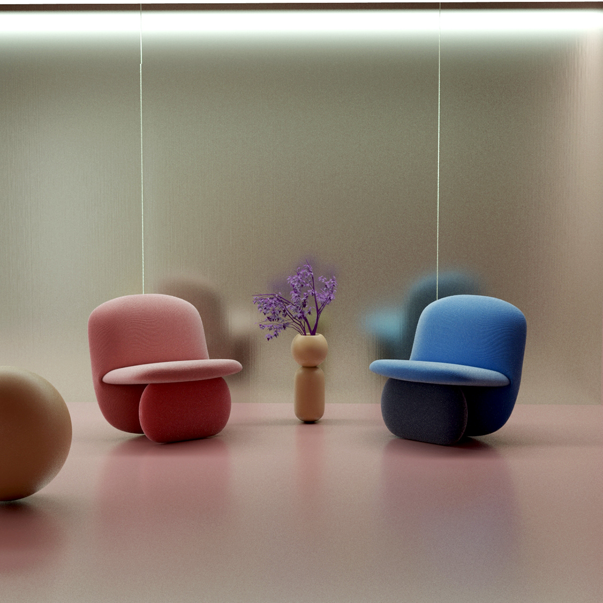 chair，cgi，Minimalism，Set design，