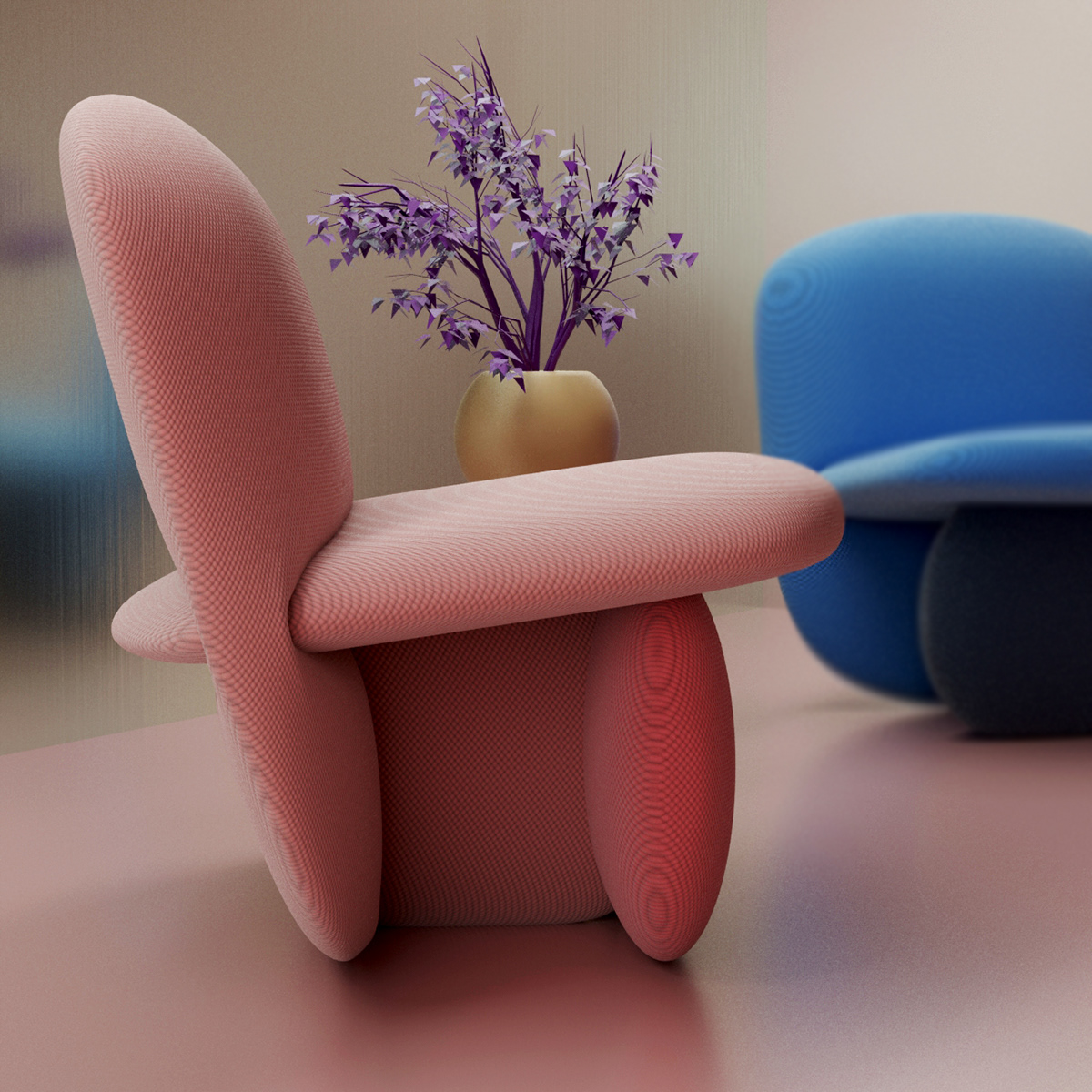 chair，cgi，Minimalism，Set design，