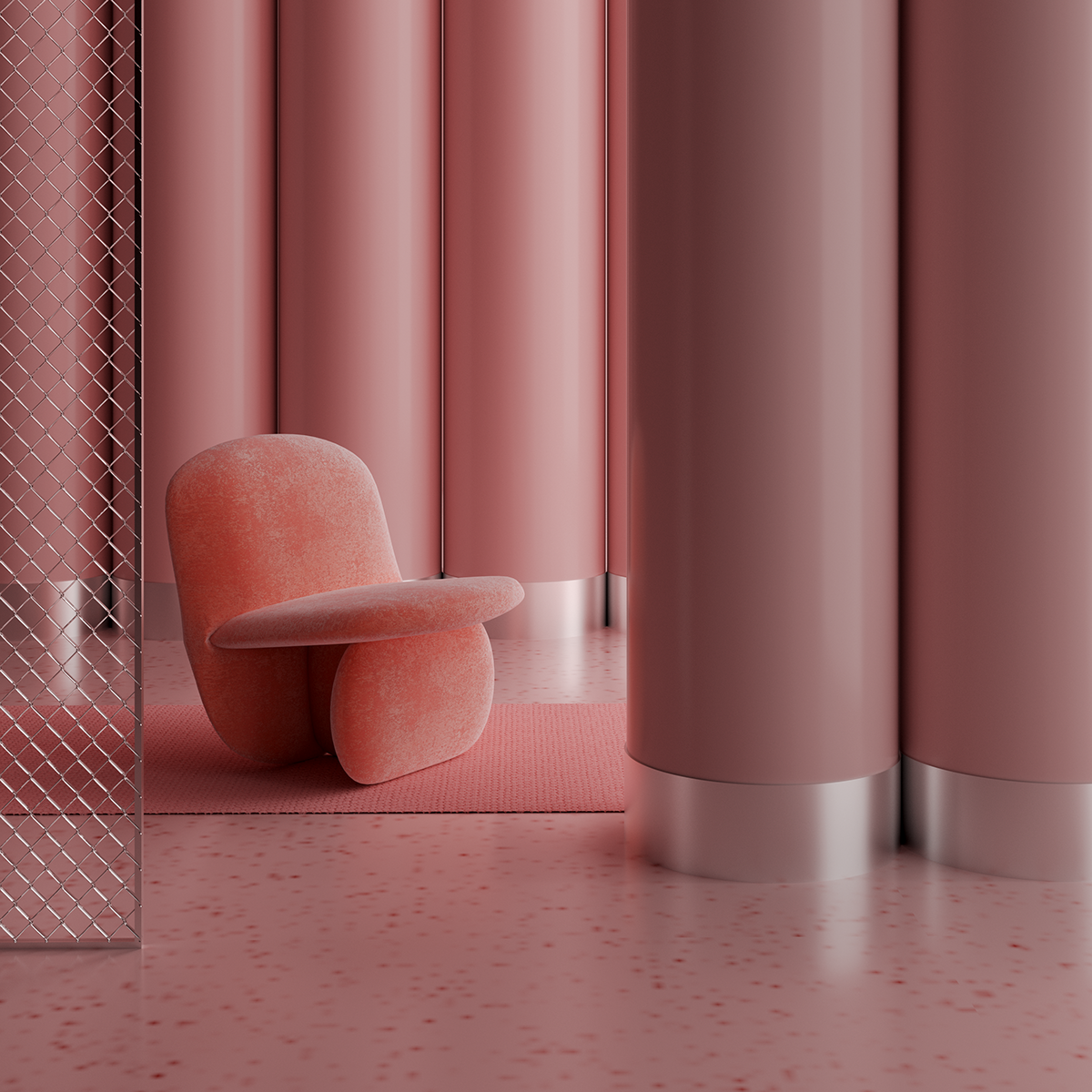 chair，cgi，Minimalism，Set design，