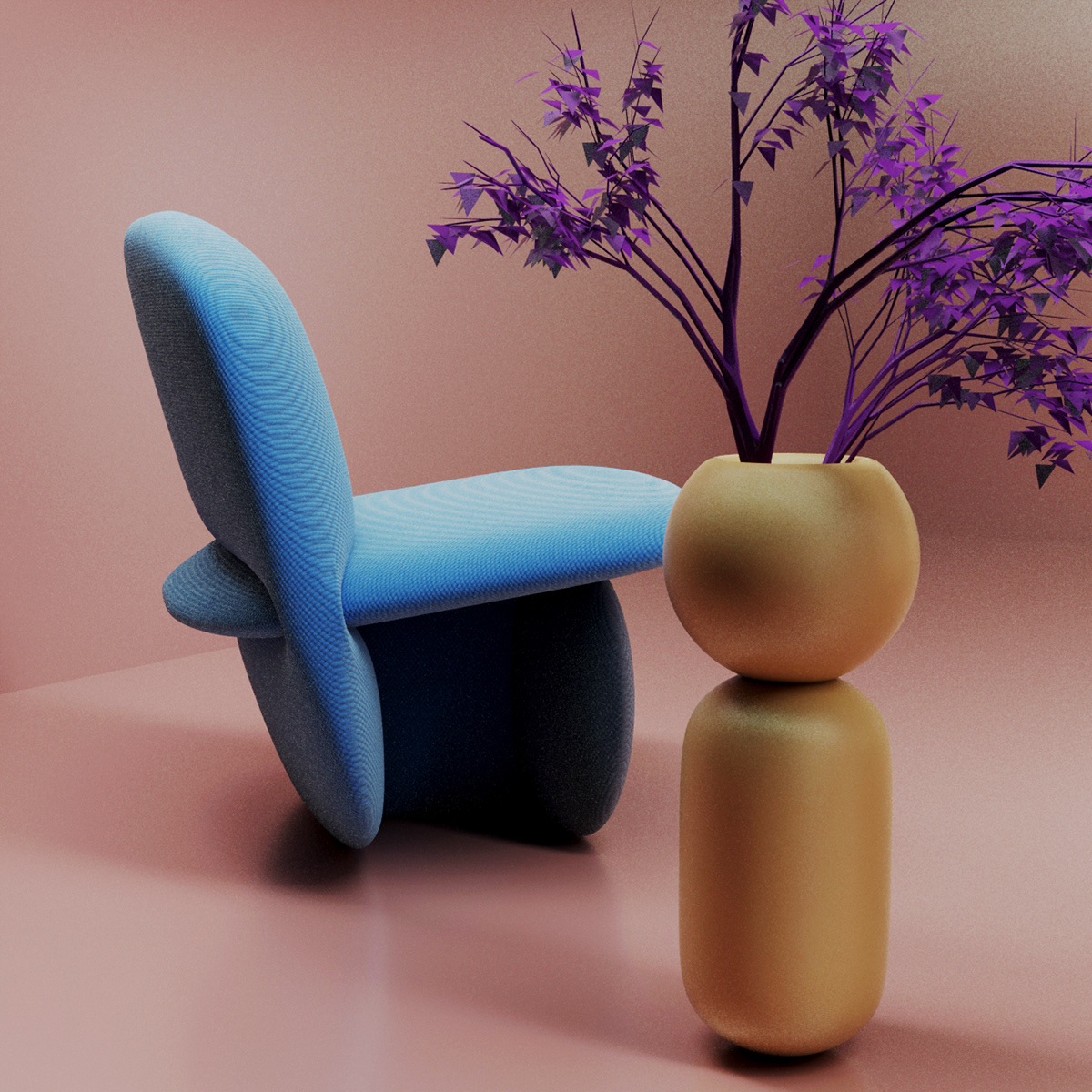 chair，cgi，Minimalism，Set design，