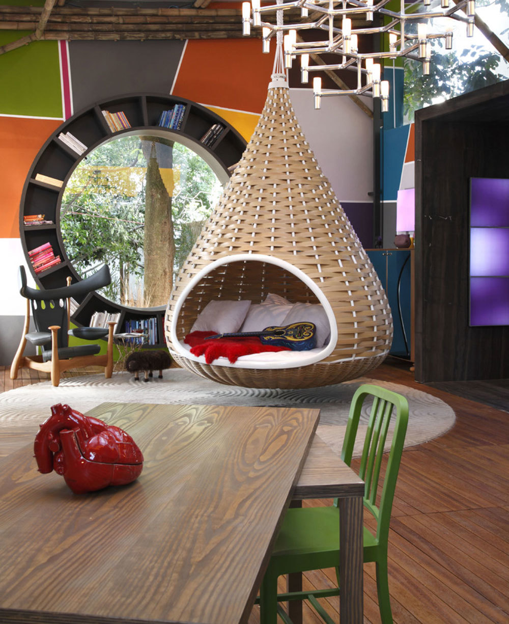 indoor，Cocoon shape，Hanging chair，pretty，comfortable，originality，Design，