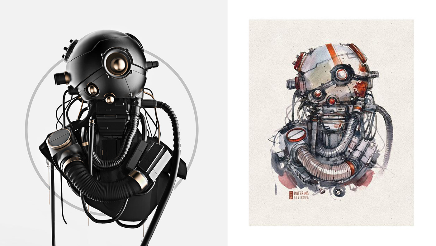 Katerina Belikova，Sketch，3D model，