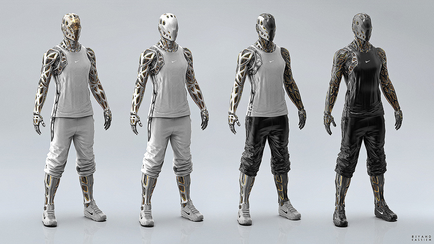 nike，Character design，Digital art，robot，science fiction，
